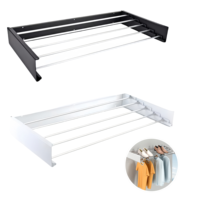 Séchoir à linge mural pliable dissimulé |   Organisateur de rangement pour serviettes robuste et durable |   Solution gain de place pour la maison, la salle de bain et le balcon