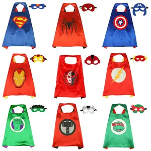 Kids Adult Movie Cartoon Capes Mask Suit Superhero Children's Cape Cloak Dress for Halloween Carnival Party Costume