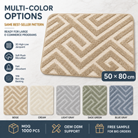 Tappetino da Bagno in Jacquard 3D 50x80cm, Ecologico, Antiscivolo, Assorbente, con Etichetta Privata e Confezione Personalizzata, Supporto OEM ODM