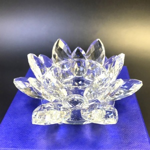 Templo o Decoración de casa de alta calidad buen precio portavotivas de vidrio de té de cristal de <span class=keywords><strong>lotus</strong></span> titular de la vela - Product Image 1