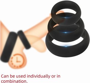 Popular <strong>Pack</strong> of 3 Silicone <strong>Penis</strong> Rings for Men Factory Price Delay Ejaculation Sex Toy - Product Image 1
