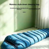 Sac de couchage confortable de type momie en nylon blanc 90% pour adultes, camping en plein air, portable, chaud, hiver, ultraléger, par temps froid