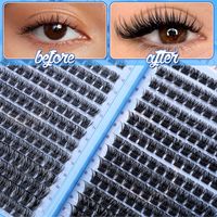 Extensions de cils en grappes effet naturel DIY, 2 styles, grappes de cils individuelles, plateau de longueurs mixtes, cils artificiels légers et réutilisables