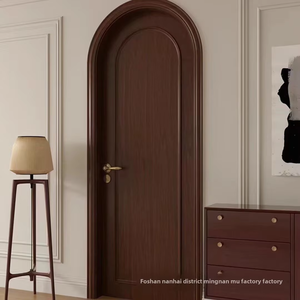 Elegante diseño de dormitorio en forma de arco Apertura lateral Superficie acabada <span class=keywords><strong>Puerta</strong></span> interior de arco de madera maciza para entrada francesa Villa - Product Image 5
