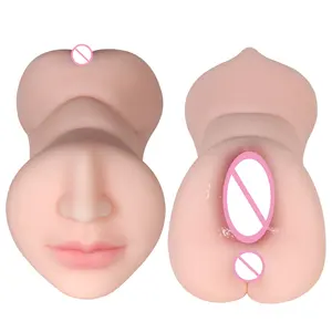 3 in 1 bocca stretta vaginale anale maschio masturbatore realistico in Silicone maschio sesso figa giocattolo bambola del sesso