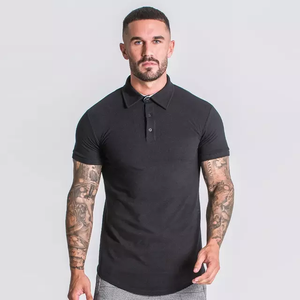 T-shirt col roulé 100 % coton personnalisé avec logo, manches courtes, écologique, respirant, technique jersey, design vierge, pour homme grande taille - Product Image 4