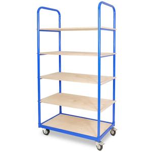 Etagenwagen Mit 5 Ebenen, BxTxH 1050x500x1880 Mm, 2 Lenk- (MIT Feststellbremse) EE. UU. 2 Bockrollen - Product Image 1