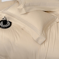 Nouvel ensemble de literie 4 pièces en coton satiné à longues fibres, style luxe, housse de couette confortable pour la chambre à coucher