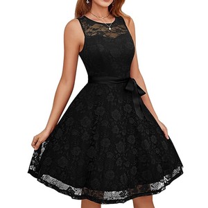 Ventas calientes Encaje rojo Sin mangas Boda Matrona <span class=keywords><strong>Honor</strong></span> Vestidos <span class=keywords><strong>Invitado</strong></span> Corto Con Cinturón Desmontable - Product Image 2
