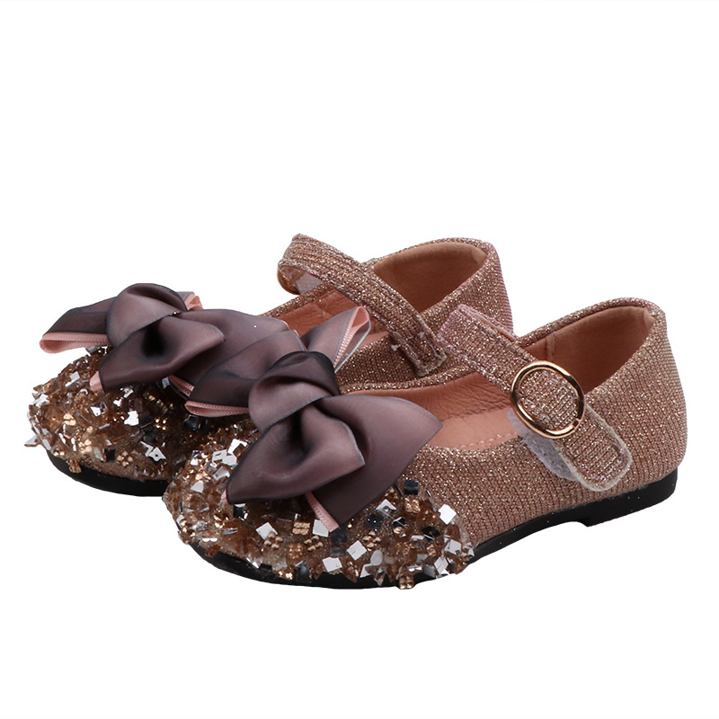 Beautiful kids girl shoes children dress shoes bling color