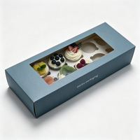 Boîtes à cupcakes en gros avec fenêtre transparente, boîte en papier de qualité alimentaire pour sushis, mini-cupcakes, boîtes rectangulaires