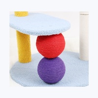 Arbre à chat combiné rond en sisal avec maison, griffoir et jouet tout-en-un pour chats