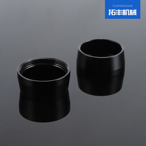 Bouton poussoir en aluminium noir, en métal moulé sous pression, avec capuchon intégré, structure mécanique, tête ronde - Product Image 4