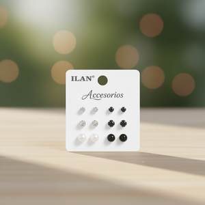 Orecchini a Perno con Perle Nere e Bianche da 5mm, 6mm, 8mm - Product Image 3