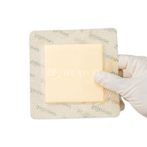 Pembalut busa silikon OEM dengan pinggir 10cm x 10cm untuk nyeri tempat tidur, cangkang Doot diabetes, sampel perawatan luka bedah Gratis - Product Image 3