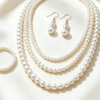 Parures de bijoux minimalistes multicouches en perles, boucles d'oreilles pendantes à double rangée de perles, bracelets en perles à une seule rangée pour femmes, usage quotidien et banquets