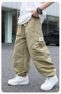 <span class=keywords><strong>Pantalon</strong></span> Cargo Garçon Été 2026 Fin et Doux <span class=keywords><strong>Vert</strong></span> Kaki - Product Image 3