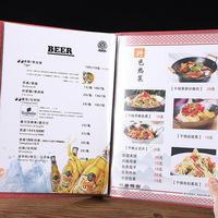 Dossier de menu en cuir PU personnalisé de style professionnel, doré, gaufré, restaurant, bar, porte-cartes de commande, dossier de recettes fait main