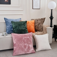 Housse de coussin en velours glacé 100 % polyester, douce et froissée, imprimée réactif, pour canapé et décoration intérieure