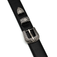 Cloxy 15mm métal boucles ardillon boucle de ceinture en cuir gaufré pour sac chapeau chaussures cuir artisanat 15mm Western boucle de ceinture ensemble 3 pièces