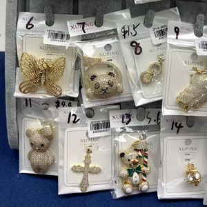 Xuping perhiasan grosir tembaga berlapis emas Hip Hop Ice Out Bling besar mode pribadi Rapper liontin pria - Product Image 1