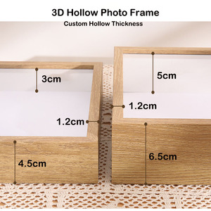Cadre <span class=keywords><strong>photo</strong></span> en bois MDF creux pour fleurs séchées 3D, boîte à ombre profonde, vente en gros - Product Image 6