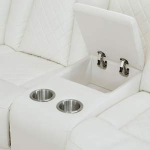 सफेद श्वास लेदर 3-टुकड़ा लिविंग रूम रिक्लियर सोफा सेट बुद्धिमान रिक्लियर सोफा - Product Image 3