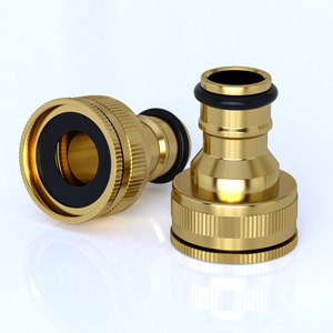 Connecteur de tuyau d'arrosage en alliage d'aluminium plaqué cuivre 12 mm, raccord rapide pour robinet et tuyau d'arrosage - Product Image 1