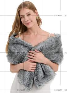 Women's Evening Party Cape <b>Faux</b> <b>Fur</b> Shawl Wraps Cloak Coat with Fox <b>Fur</b> Scarf Fake <b>Fur</b> for Girls - Product Image 6