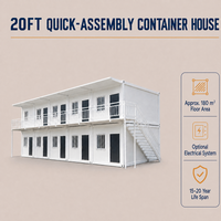 Maison préfabriquée modulaire à deux étages, détachable, en conteneurs, pour bureau temporaire ou dortoir de travailleurs