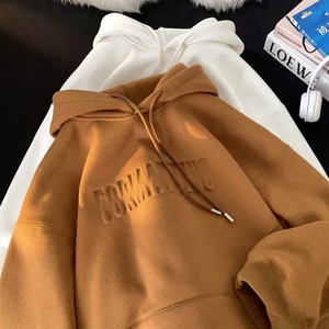 เสื้อฮู้ดดี้ผ้าฝ้ายฟลีซหนานุ่มทรงปกติสำหรับผู้ชาย คุณภาพสูง สวมหัว ใส่ได้ทั้งฤดูร้อนและฤดูใบไม้ร่วง สีสันปรับแต่งได้ พร้อมลายปักตัวอักษร - Product Image 4