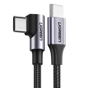 Cable USB C en Ángulo Recto UGREEN de 60W 3A, Cable USB C a USB C de 90 Grados para iPhone Serie 15, Cargador Rápido de 60W - Product Image 1