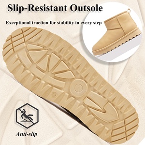 Bottines à enfiler en <span class=keywords><strong>daim</strong></span> doublées de fausse fourrure - Bottes d'hiver à plateforme pour <span class=keywords><strong>femme</strong></span> pour un confort intérieur/extérieur et la neige (ODM/OEM disponible) - Product Image 3