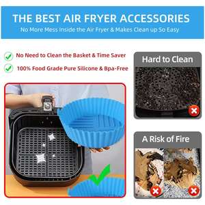 Silicone <b>Round</b> Non-Stick Reusable Oven <b>Baking</b> <b>Tray</b> for Air Fryer Home Use Pizza <b>Baking</b> Molds - Product Image 6