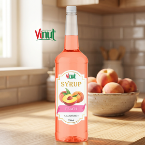 Sirop concentré de pêche 750ml Bouteille en verre Boîte en vrac 100% Jus VINUT pour Importateur Grossiste Distributeur Horeca - Product Image 2