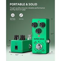 Гитарная педаль LEKATO Two-Mode Overdrive, миниатюрная аналоговая, с технологией True Bypass, питание от постоянного тока, для электрогитары, режимы SUPER/NORM, аксессуар