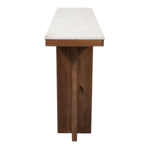 Consolle moderna con struttura in legno e piano in marmo per ingresso o soggiorno - Product Image 3