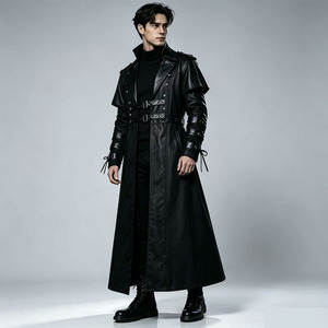 Disfraces de Cosplay de Anime para Adultos, Chaqueta Larga Negra para Hombre, Estilo Gótico Steampunk Punk, Gabardina de Caballero Noble, para TV, Películas, Halloween - Product Image 1
