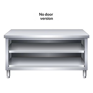 ארון אחסון נירוסטה 304 כסוף למטבח מסחרי עם משטח עבודה, כיריים למסעדה, ארון אחסון בגודל מותאם אישית - Product Image 6