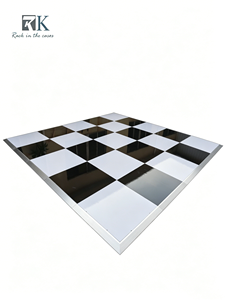 Panneaux de sol de danse blancs et noirs en gros, panneaux de sol de danse personnalisés pour les mariages en plein air et en intérieur - Product Image 1