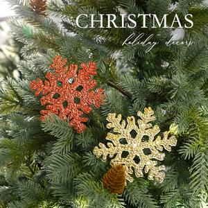 Pendentifs flocons de neige en gros à prix abordable, décorations en plastique épais de qualité, grands ornements suspendus en forme de flocon de neige pour sapin de Noël - Product Image 1