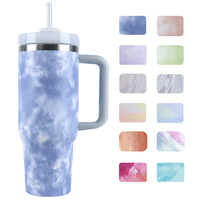 Bouteille d'eau de sport en acier inoxydable 304 de qualité alimentaire, 40 oz, gobelet de voiture, grande carafe à eau, gobelet isotherme à double paroi avec paille