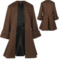 Manteau Médiéval Vintage Marron Jack Sparrow Cosplay Costume Hommes Renaissance Pirate Gothique Steampunk Veste