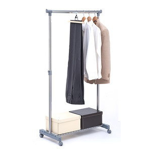 Removable Coat Metal Stand Cloth Bag Hat Hanger Rack with Shoe Storage Box Rack