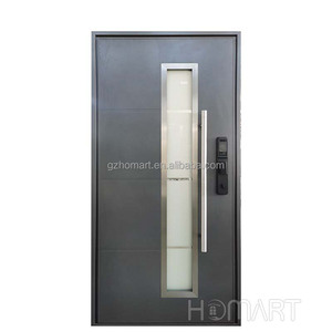 Grande porte d'entrée moderne en aluminium et verre personnalisé antivol pour villa, salle de bain, application - Product Image 2
