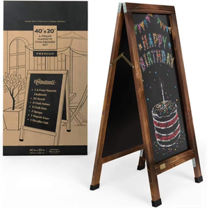 Borrador <span class=keywords><strong>de</strong></span> Marco en A <span class=keywords><strong>de</strong></span> doble cara <span class=keywords><strong>de</strong></span> madera, <span class=keywords><strong>pizarra</strong></span> <span class=keywords><strong>grande</strong></span>, <span class=keywords><strong>pizarra</strong></span> magnética para acera con soporte para Bar restaurante - Product Image 6