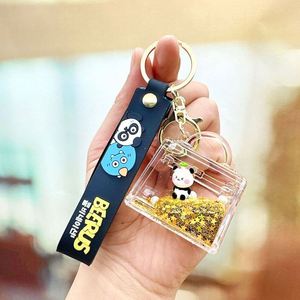 Porte-clés et pendentifs de sac en acrylique, avec liquide flottant noir et or et sable mouvant en bouteille flottante, pour clés de voiture, de fabrication industrielle - Product Image 6