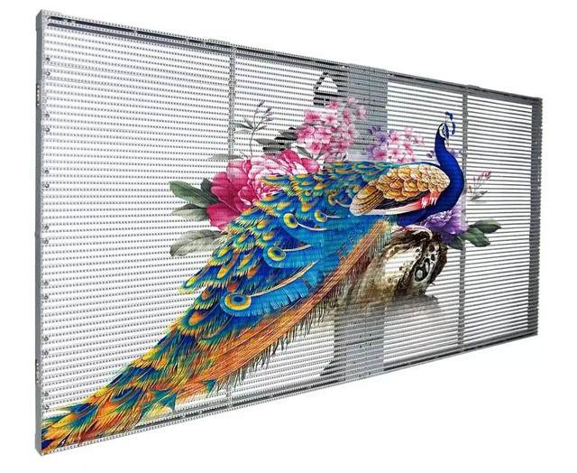 HD Transparent Mesh Module Display 3D LED Transparent Glass Advertising Screen