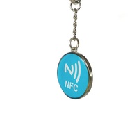 Prix usine RFID NFC contrôle d'accès intelligent époxy 13.56Mhz puces porte-clés logo personnalisé métal id qr code pet nfc rfid porte-clés étiquette