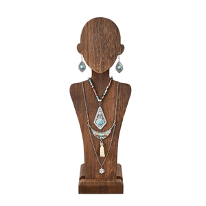 Espositore per collana in legno marrone a un livello - Product Image 2